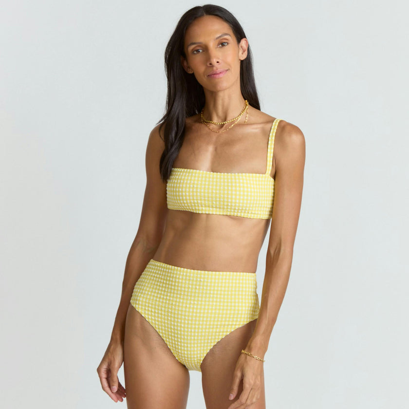 women's soleil gingham bandeau bikini top