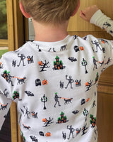 The Organic Long Sleeve Pajama Set [Spooky Skeletons]