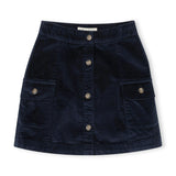 Organic Corduroy Button Front Skirt