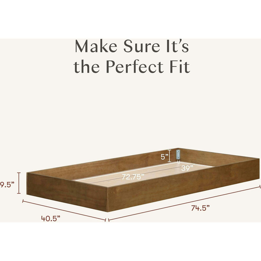 Twin Storage Trundle Bed in Natural Walnut