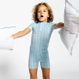 Unisex Pima Striped Shirt & Short Pajamas Set