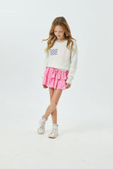 Tiegan White American Flag Sweater
