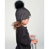 Chunky Knit Ribbed Detachable Pom Pom Beanie