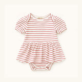 Puff Sleeve Onesie in Red Heart Stripe
