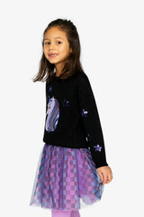 Knitted Sweater Black And Mauve