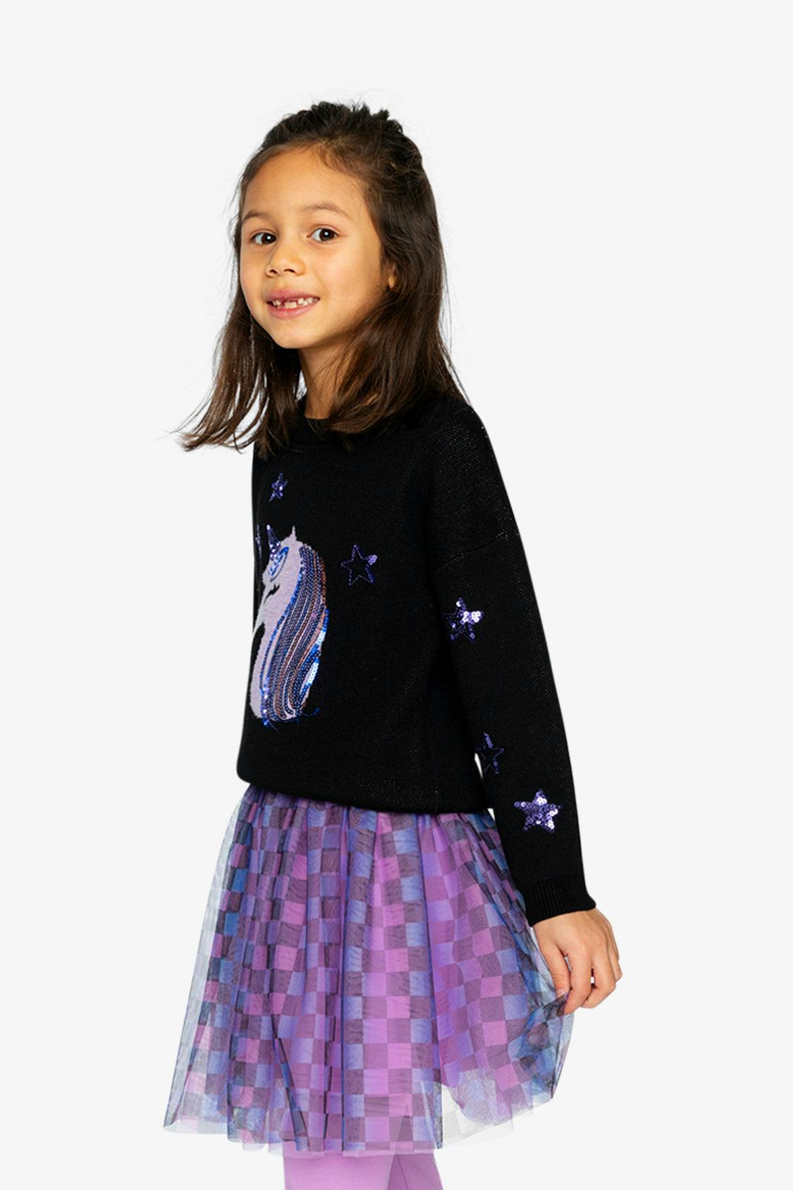 Knitted Sweater Black And Mauve