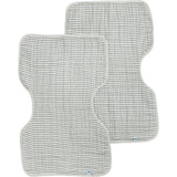Cotton Muslin Burp Cloth 2 Pack - Grey Stripe