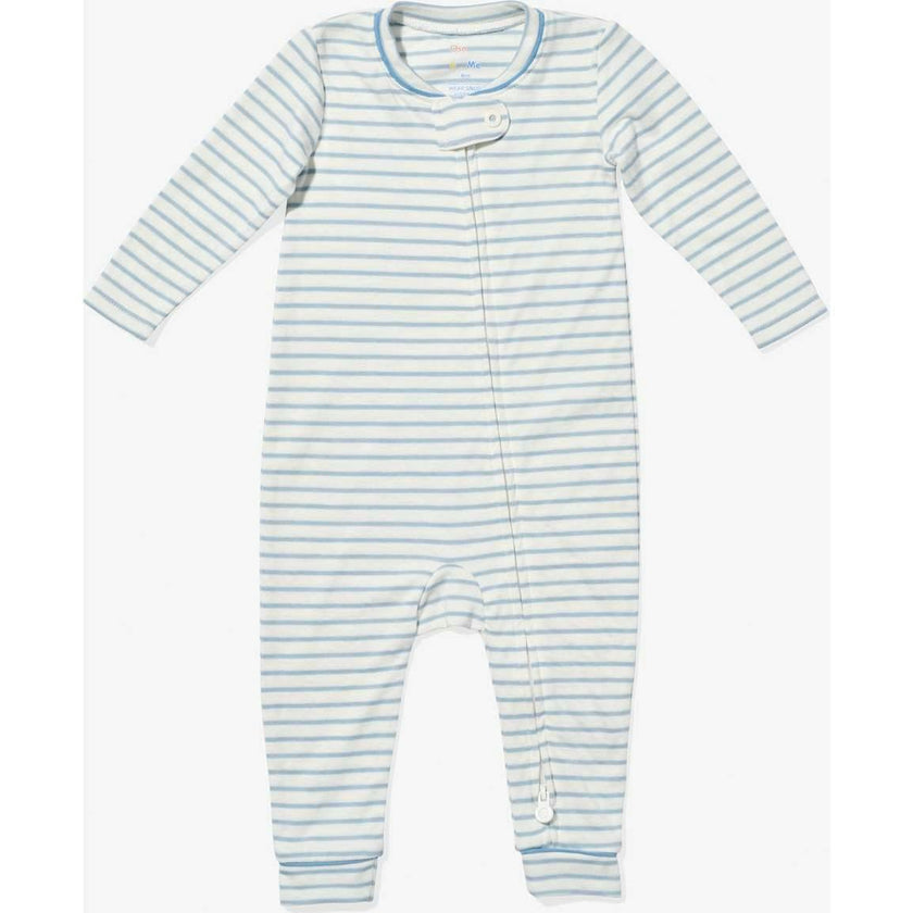 Ziggy Zip Romper, Dusty Rose Mini Stripe