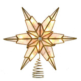 Kurt Adler 10-Light 6 Point Gold Capiz Star Tree Topper