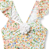Recycled Floral Ruffle Rosette Swimsuit, Multi