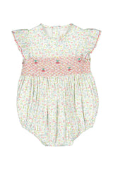 Alizee Cherry Ruffled Sleeve Bubble Romper