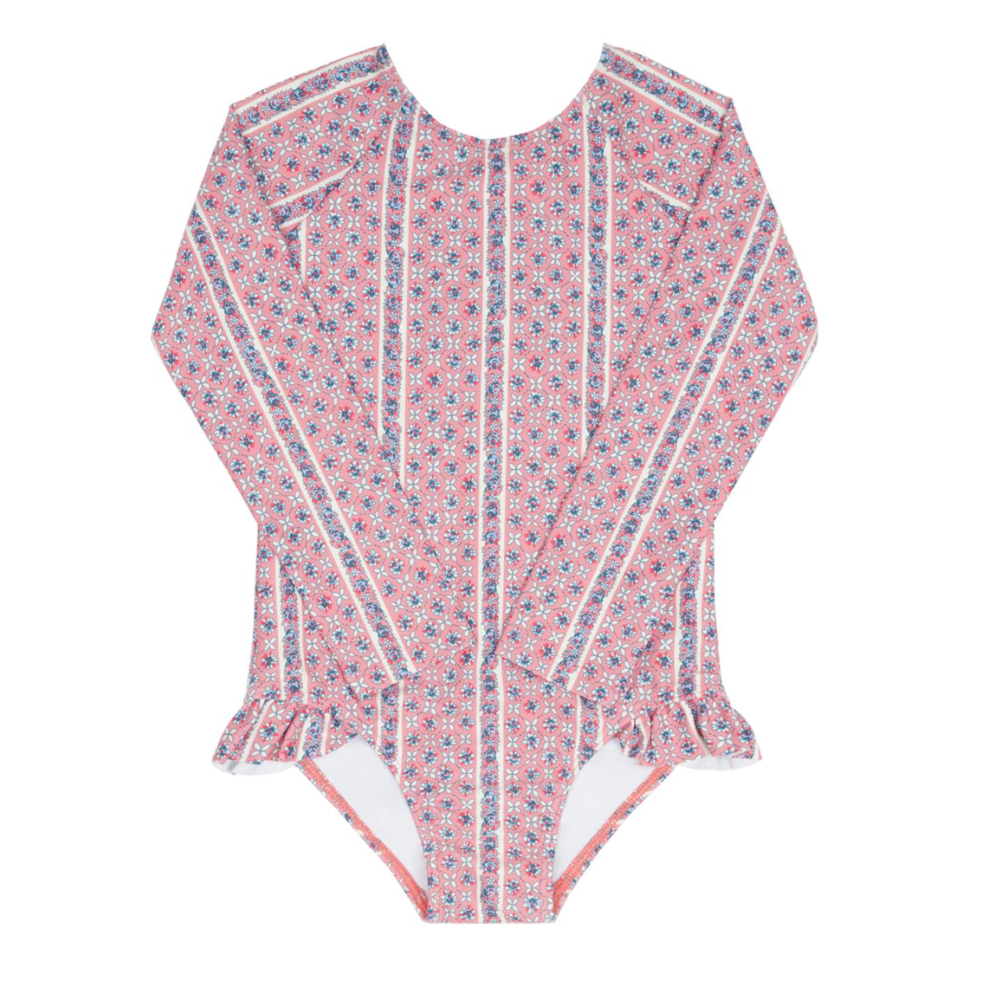 girls rosa vine rashguard one piece