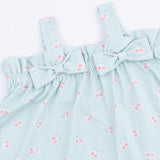 Tiny Cherry Stripe - Top with Bows and Ruffle Leg Bloomer
