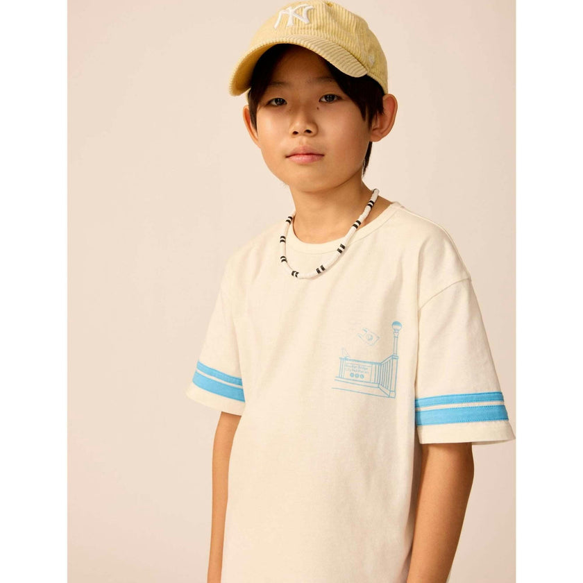 Organic Weekend Tee with Buzzer Blue Trim