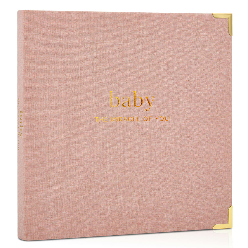 Keepsake Baby Memory Book for Boys and Girls - Timeless First 5 Year Baby Book - Linen Journal Scrapbook & Photo Album - Record Every Milestone Birth to Age 5