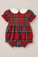 Baby Emery Romper in Holiday Plaid