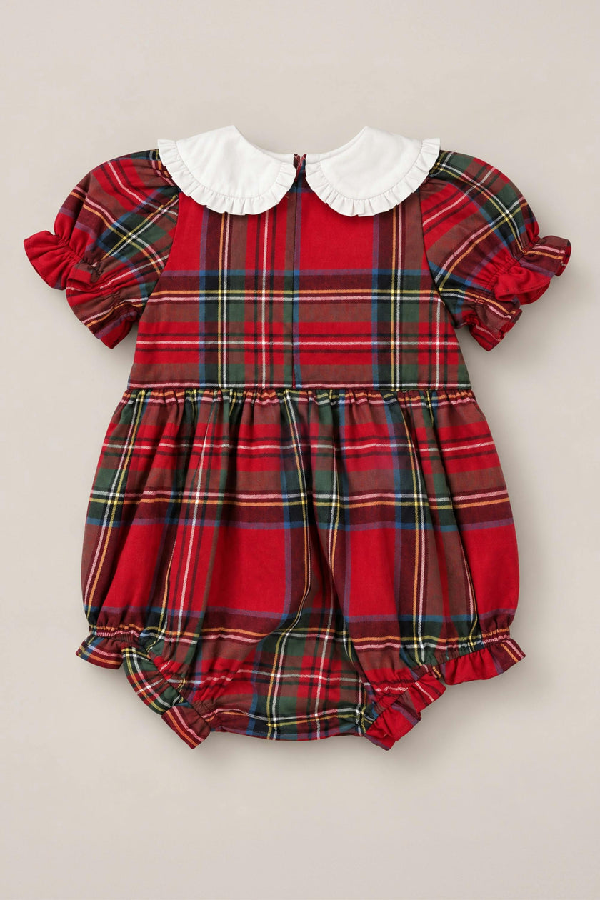 Baby Emery Romper in Holiday Plaid