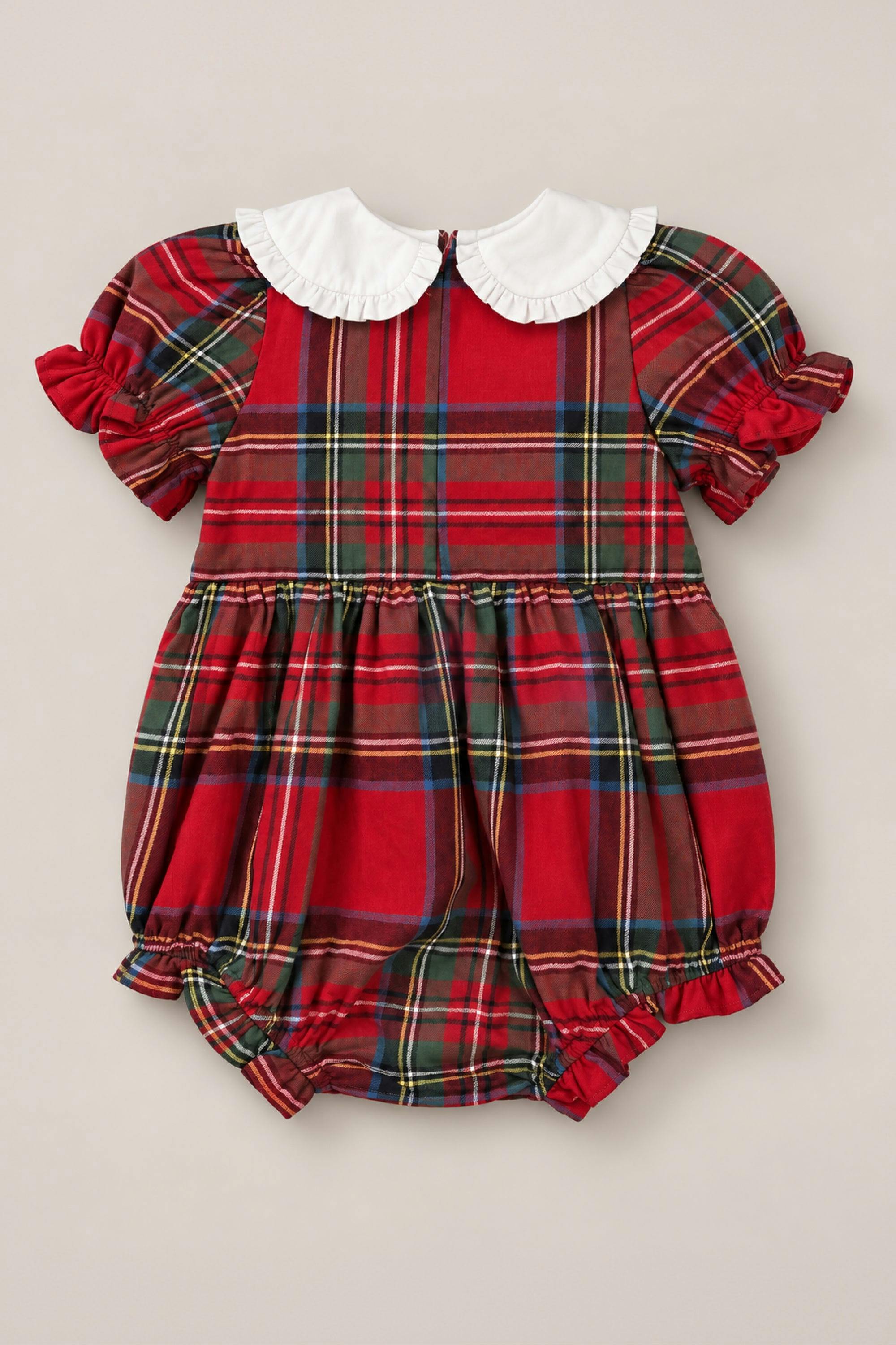 Baby Emery Romper in Holiday Plaid