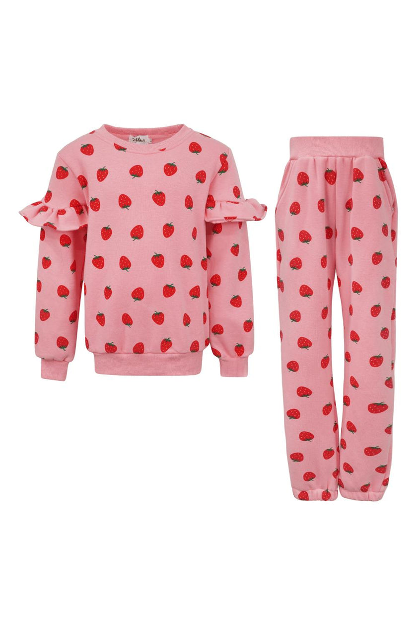 Strawberry Ruffle Joggers Set