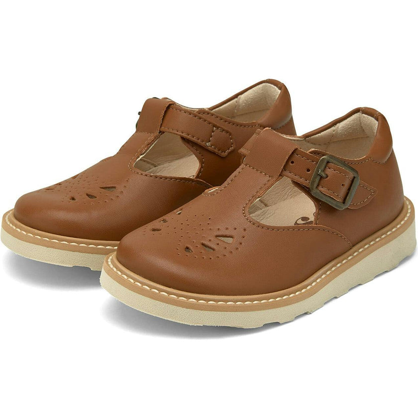Rosie Vegan T-Bar Shoe, Brown