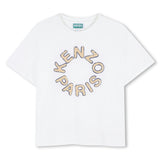 White Paris Embroidered Logo Tee