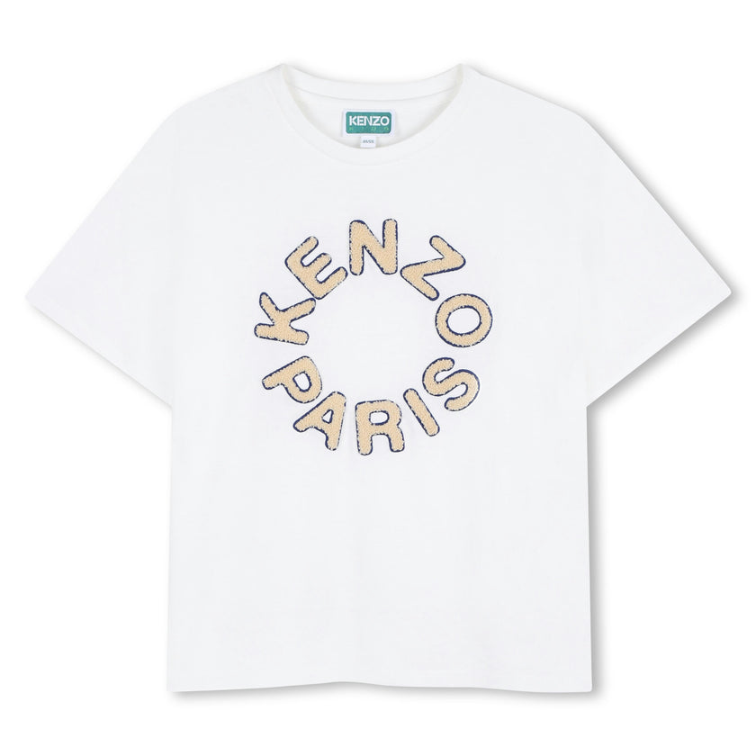White Paris Embroidered Logo Tee