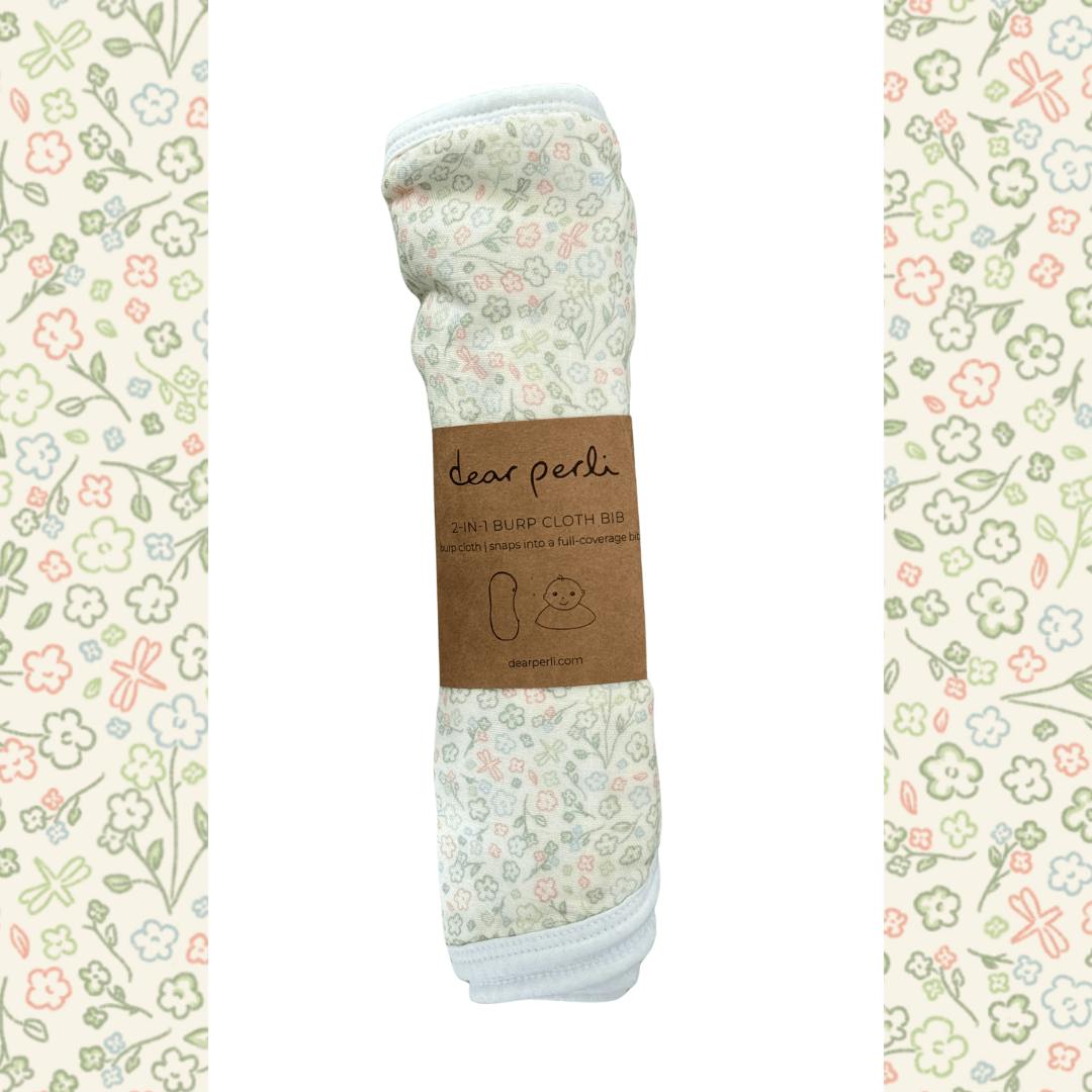 Burp Cloth Bib in Bloom By The Pond