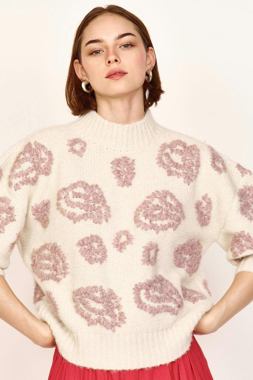 Cusco Waterlily Pullover in Ivory/Fawn