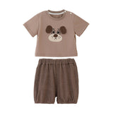 Brown Dog Stripe Set