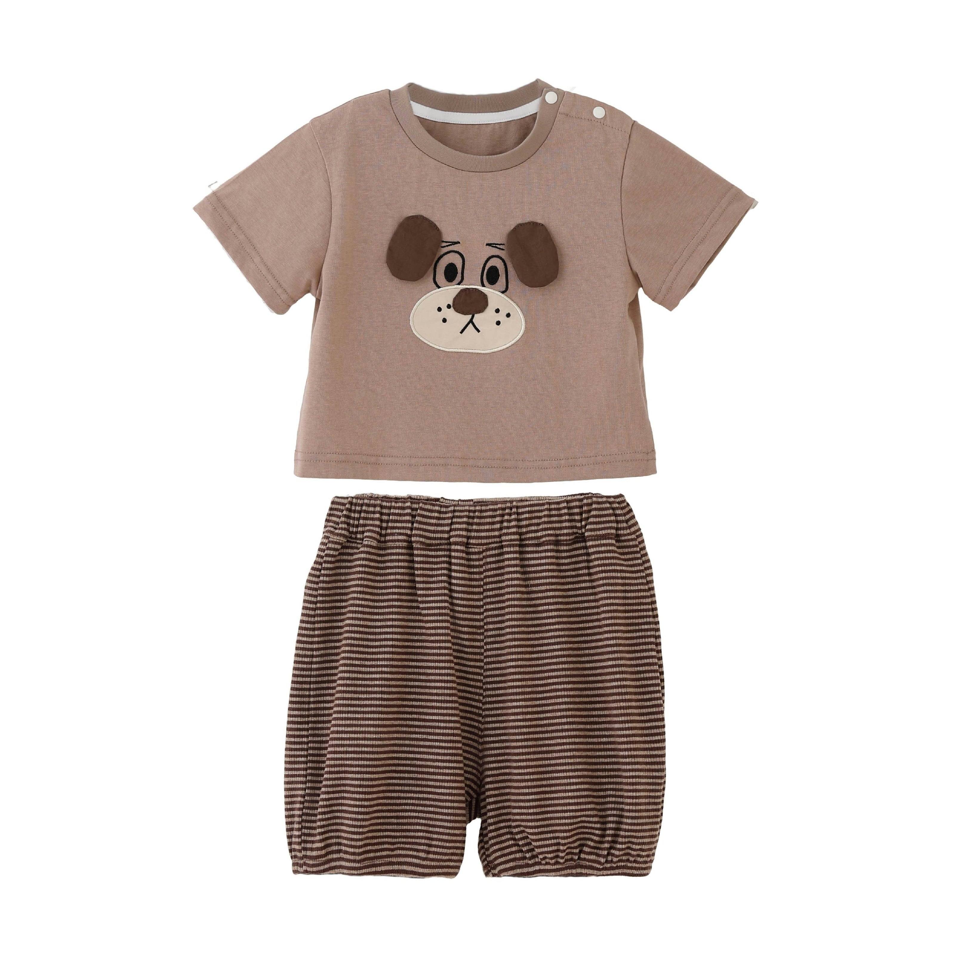 Brown Dog Stripe Set