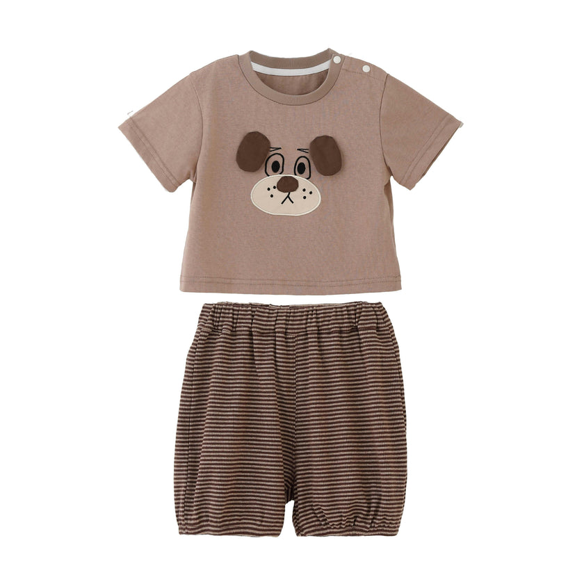 Brown Dog Stripe Set