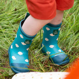 Wellington Classic Calf Length Round Toes Waterproof Boots, Blue