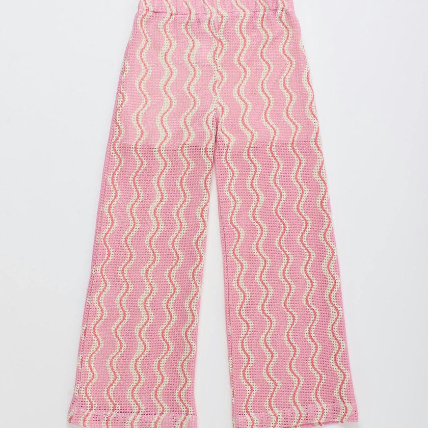 WAVY KNIT PANTS PINK