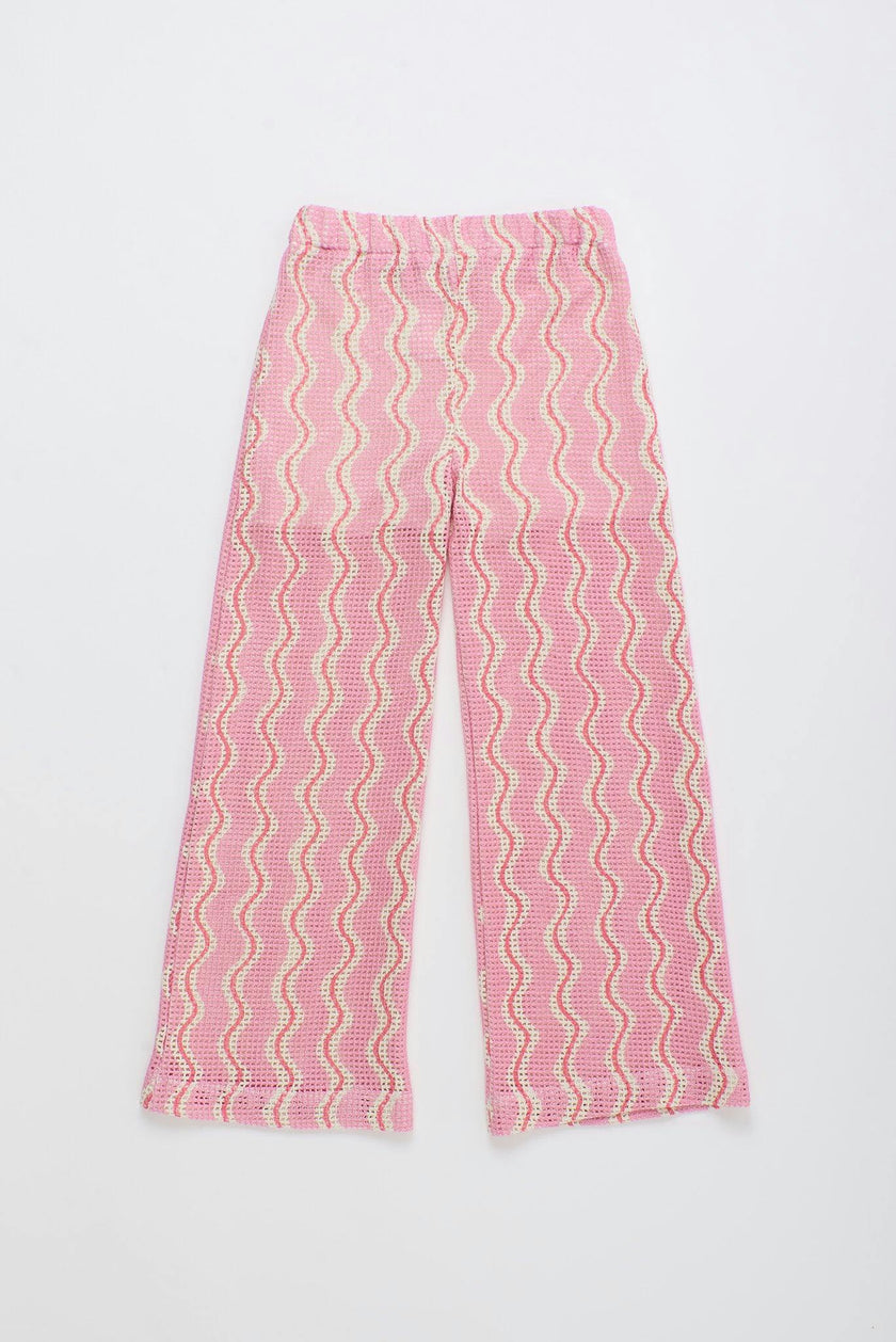 WAVY KNIT PANTS PINK
