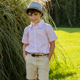 Gingham Yellow Shirt in Short Sleeves