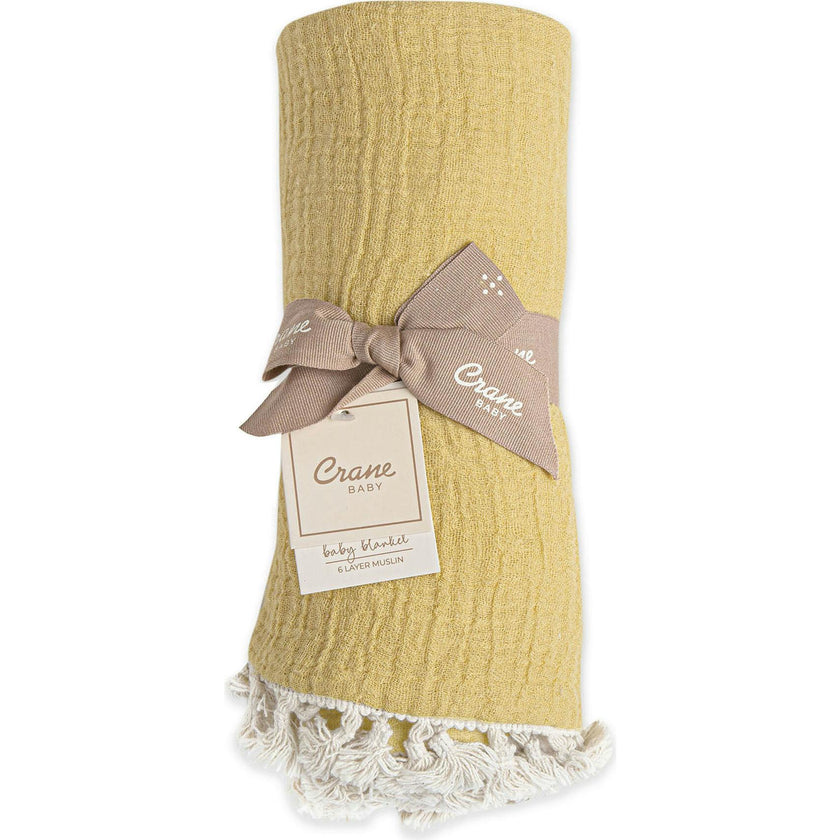 6 Layer Muslin Blanket Ochre