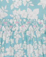 Baby Molly Smocked Pinafore Dress in Teal Floral