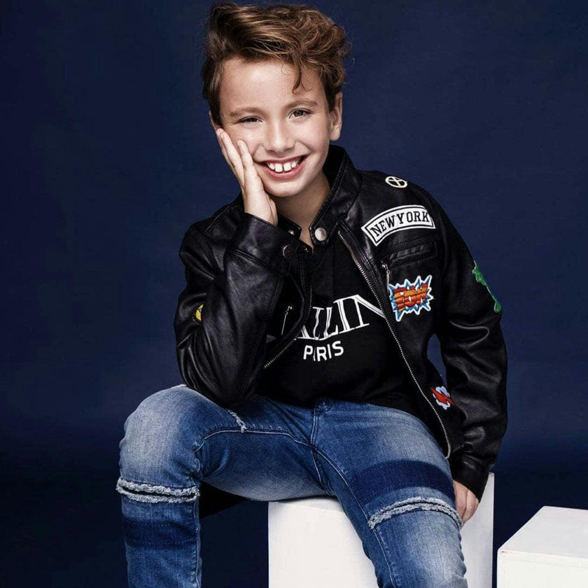 Boy All About the Patch Vegan Leather Jacket