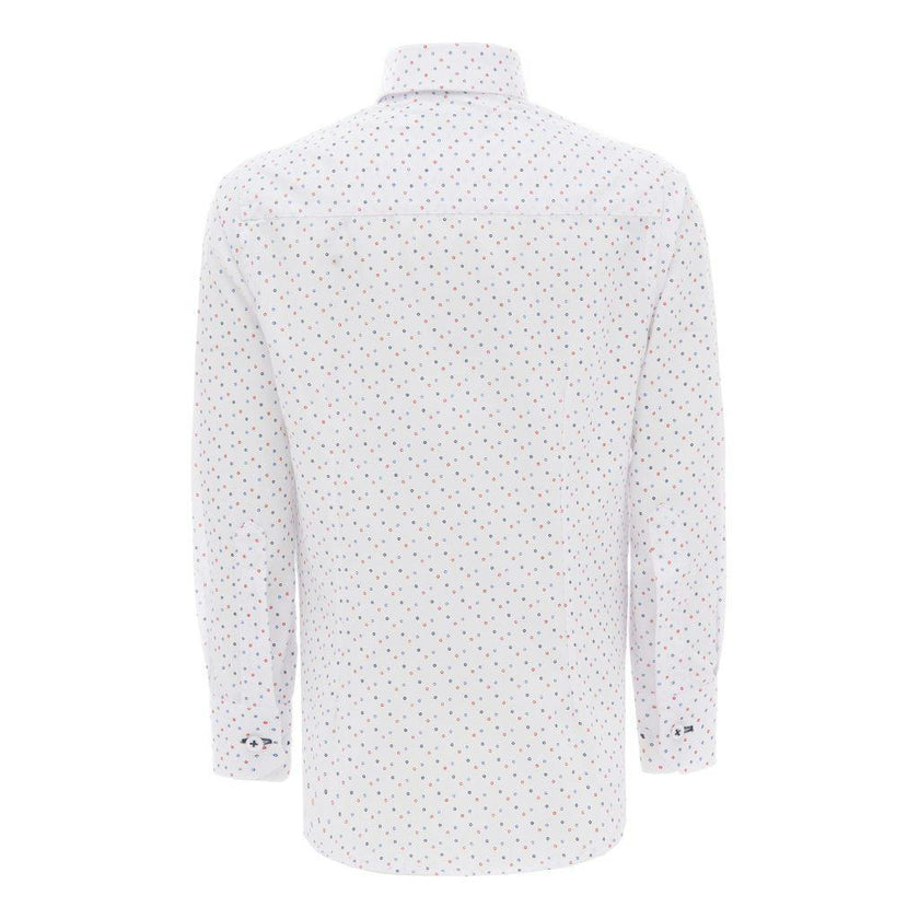 White Circle Print Dress Shirt
