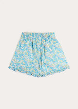 Leontyne Floral High Waisted Shorts in Blue Made with Liberty Fabric (2-12yrs)