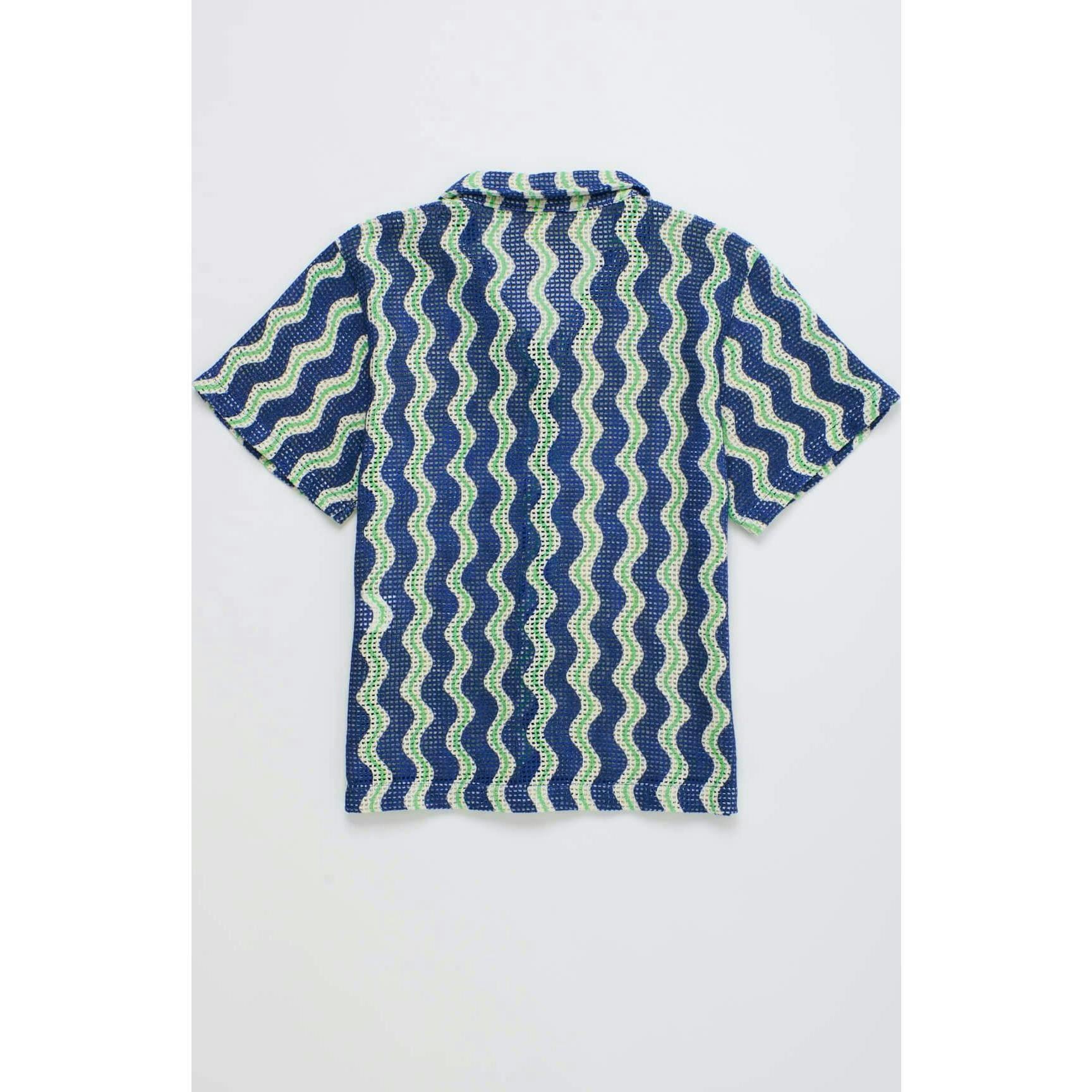 WAVY MESH SHIRT BLUE