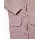 Chunky Ribbed Knit Round Neck Long Sleeve Fitted Romper