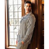 Men's Silk Pajama Set in Navy