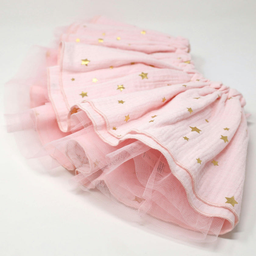 Mini Gold Stars Gauze Lola Top and Tutu Set