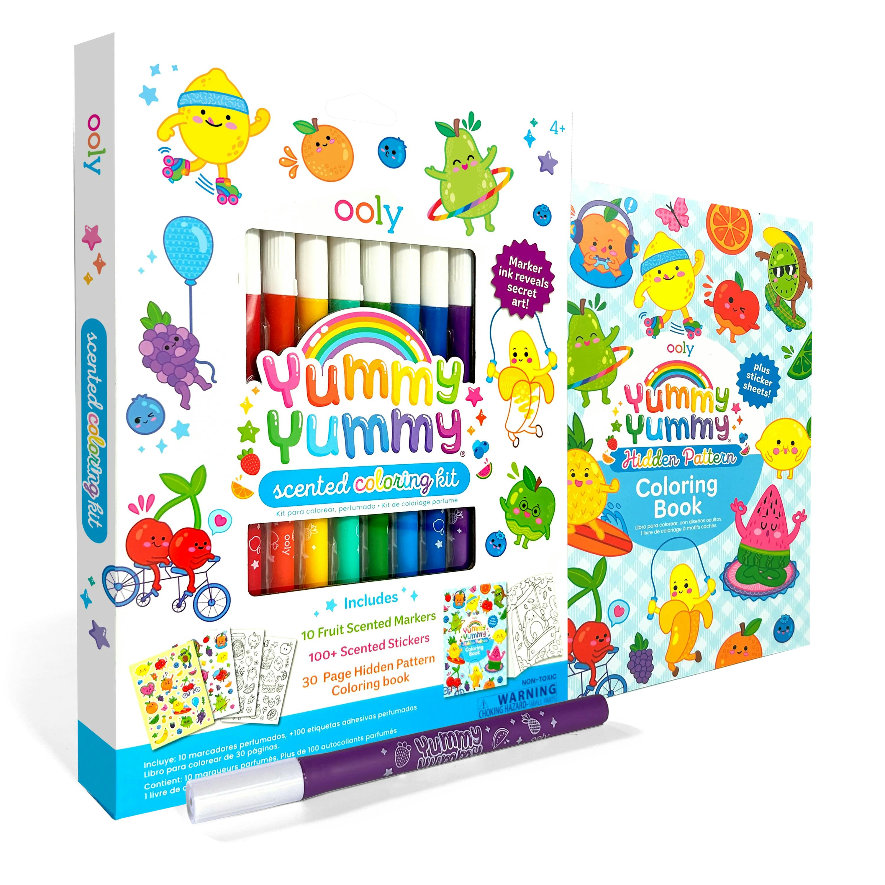 Yummy Yummy Scented Coloring Kit - Markers Stickers Coloring Book