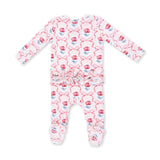 Leslie Rose - 2 Way Ruffle Back Zipper Footie