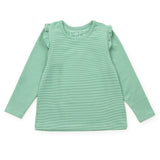 Mia Girls' Longsleeve Performance Top by LH Sport Green Stripes