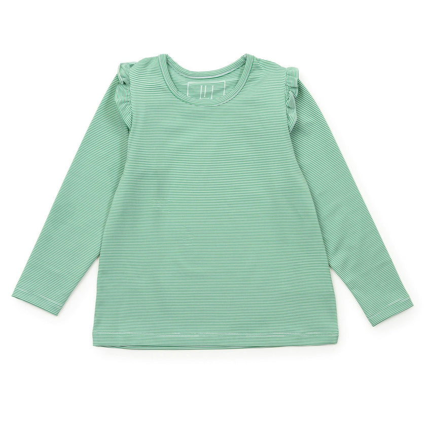 Mia Girls' Longsleeve Performance Top by LH Sport Green Stripes