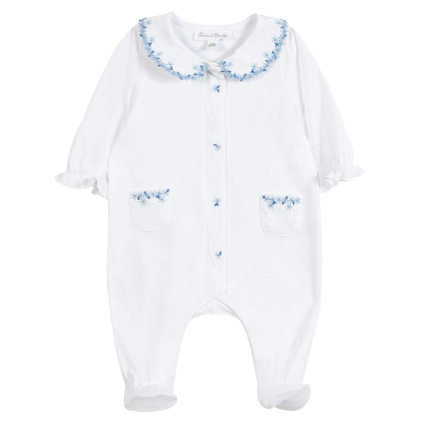 TARTINE ET CHOCOLAT Blue Fleur Embroidered Pyjama