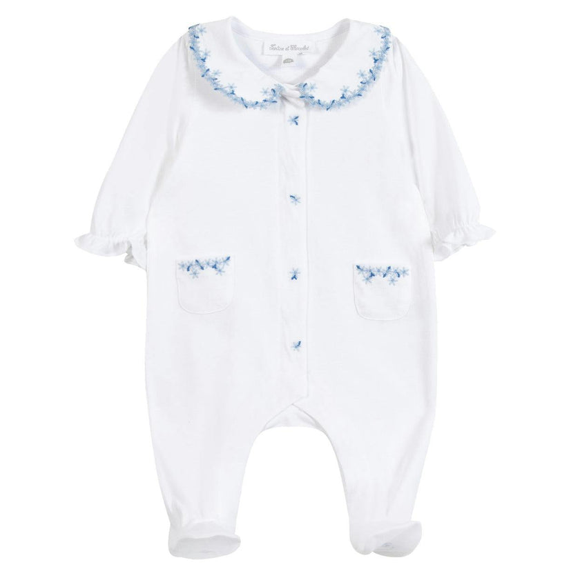 TARTINE ET CHOCOLAT Blue Fleur Embroidered Pyjama